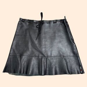 DKNY Jeans Vintage Y2K Leather Mini Skirt